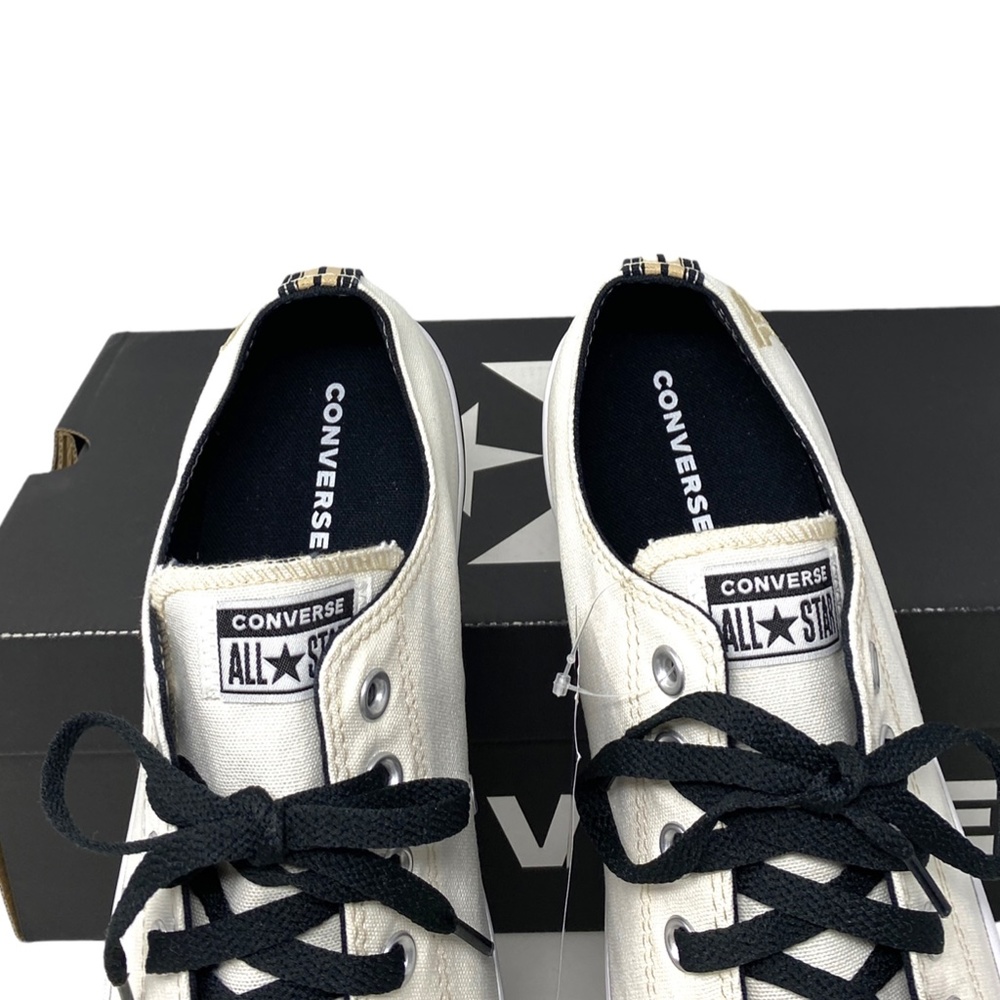 Converse Chuck Taylor OX Low Top White Canvas "R" Sneakers Men Custom 169749C-R - Picture 4 of 13